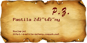 Pastila Zétény névjegykártya